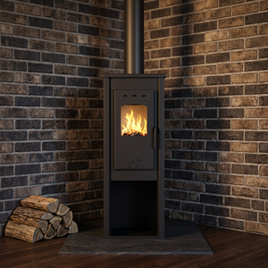Estufa de Leña ZONLE R0602A de 6.2KW, Diseño Moderno y Delgado, Sin Humo, Duradera, Independiente, de Acero Negro, para Calefacción Interior del Hogar - Product Image 4