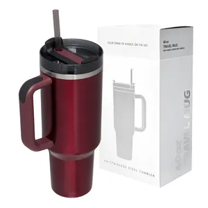 Eco Friendly Custom 40oz Stainless Steel Mug Tumbler Quencher H2.0 Cups With Lids And Straws