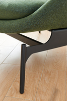 Meubles modernes de bureau et d'hôtel, grand siège souple, pieds en métal, tissu vert, meubles de salon, chaise longue de loisirs