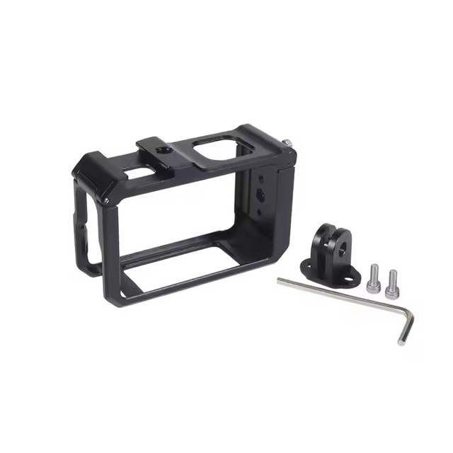 Aluminum Metal Frame Cage Protective Housing for DJI Osmo Action 3/4/5 Pro, Action Camera Extension Mount with GoPro Adapter