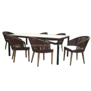 Ensemble de Table en bois de teck, meubles d'extérieur de jardin, salle à manger, chaises, 12 pièces, Offre Spéciale