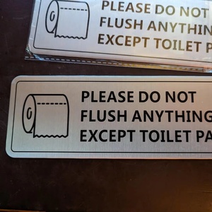 Ne rien rincer sauf le papier toilette signe salle de bain ne pas rincer règles salle de bain signe auto-adhésif pour les affaires et la maison - Product Image 2