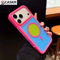 Funda Protectora para Teléfono 2 en 1 con Diseño Simple y Colorido, Ventana de Visión Amplia, Resistente a Impactos, para iPhone 16-18