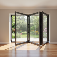 Porte pliante GELLJA en verre trempé grand format, alliage d'aluminium Low-E, isolation acoustique, finition thermolaquée, durable, pour villa