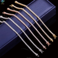 Prix le Plus Bas en Stock : Chaîne Tennis Femme/Homme en Argent 925 et Moissanite VVS Diamant de 2 mm à 6,5 mm, Collier/Bracelet