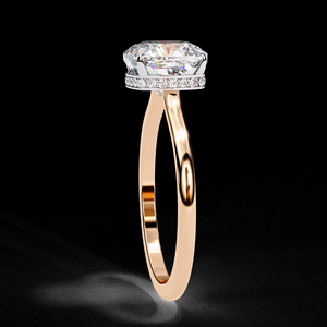 Bague de fiançailles Sheeraj Solitaire 2,50 carats en or jaune 14K avec diamant de laboratoire certifié IGI taille coussin et pierres latérales ethniques - Product Image 4
