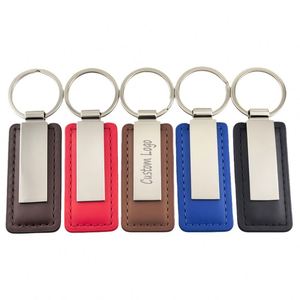 Llavero Rectangular de Cuero PU Duradero con Logotipo Personalizado e Impresión Tipográfica para Regalos Promocionales de Marcas de Autos de Lujo - Product Image 1