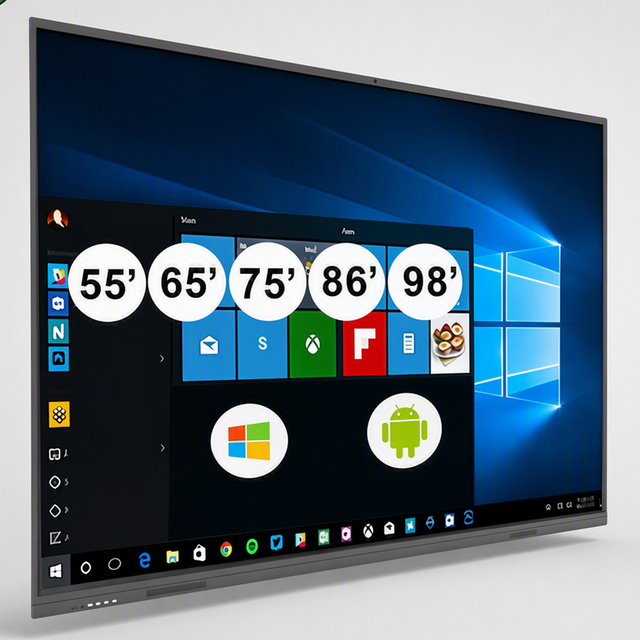 Hot Sale 86 Inch Interactive Smart Board Dual System Android Windows Interactive Flat Panel for Business Meeting