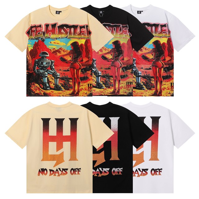 2026 Summer Wholesale Life Hustlers Retro Street-Style Letter Mens Womens Loose-Fit Short-Sleeve Pure Cotton T-Shirt