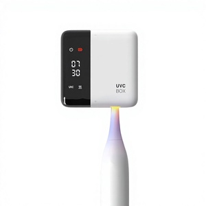 Boîte <span class=keywords><strong>de</strong></span> désinfection <span class=keywords><strong>de</strong></span> brosse à dents UVC <span class=keywords><strong>sans</strong></span> <span class=keywords><strong>fil</strong></span> 650 mAh <span class=keywords><strong>avec</strong></span> chargeur mural, affichage LED <span class=keywords><strong>de</strong></span> l'heure, support pour brosse à dents - Product Image 5