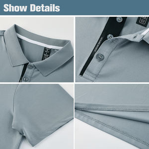 솔리드 패턴의 티셔츠 반소매 저지 용 남성용 폴로 프린트 풀오버 - Product Image 4