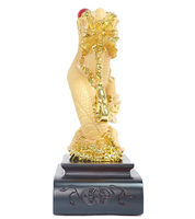 Statue de dragon chinois traditionnel en résine Feng Shui, sculpture décorative pour la maison, statue de dragon chinois porte-bonheur dorée
