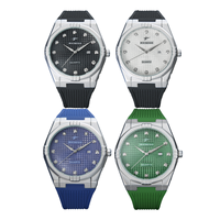 Montre à quartz pour homme RICECGO, luxe, sport, mode, étanche, bracelet en silicone, cadran diamanté avec calendrier
