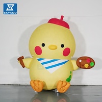 Modèle de mascotte géante gonflable en forme de poulet de dessin animé pour la publicité commerciale, les événements, les centres commerciaux, la promotion sur scène et la décoration