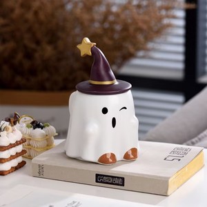L Halloween Copo De Água Cerâmica Magia Fantasma Elf Caneca Café Quirky Casal Ins Bonito Fantasma Leite Chá Artesanal Estética - Product Image 5