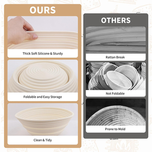 Juego de 2 Cestas Plegables de Silicona para Fermentar Pan, Ecológicas, Aptas para Lavavajillas, Resistentes al Calor, Utensilios de Repostería de Grado Alimenticio - Product Image 5