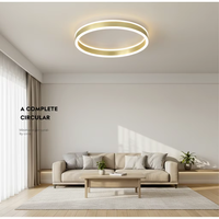 Plafonnier moderne au design simple, couleur noir et or, à intensité variable, pour salon, salle à manger, chambre à coucher, 30W 37W, plafonnier LED