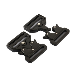 Alloy Buckle <b>Pet</b> <b>Leash</b> Safety Buckle Adjustable Metal Waist Belt For Backpack Bag Webbing Solid Black Q408-45 - Product Image 4