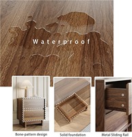 Commode à 6 tiroirs en noyer de style moderne du milieu du siècle, commode minimaliste pour le rangement de la chambre à coucher