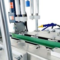Chaîne de production automatique de remplissage, bouchage et étiquetage de liquides avec alimentateur de couvercles pour jus, gel douche, parfum, eau et huiles essentielles
