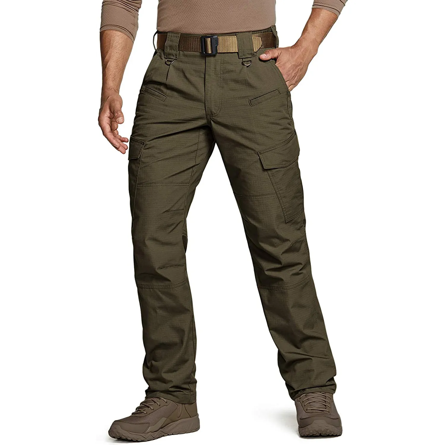 Men's Camping Travel Pants Ripstop Waterproof Pants Combat Tactical Trousers