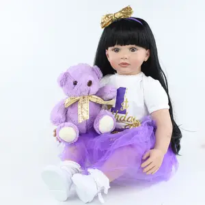 Girl Gift 60センチメートルReborn Baby Vinyl Princess Realistic Adorable Silicone Baby Bonecas Girl Bebe Reborn Menina