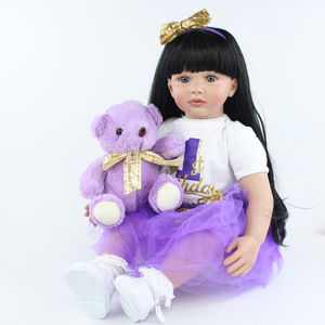 Cadeau pour fille, bébé <span class=keywords><strong>reborn</strong></span> en vinyle de 60 cm, princesse réaliste, adorable bébé en silicone, bonecas, bébé <span class=keywords><strong>reborn</strong></span>, menina - Product Image 1