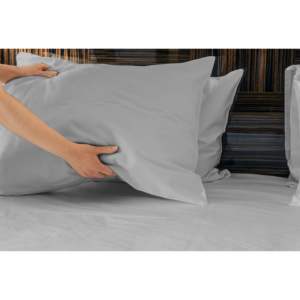 DB Luxury 100% Viscose Bambou Dérivé Doux Ensemble de Draps 4 Pièces Certifié Oeko-TEX California King-Lt Gris - Product Image 4