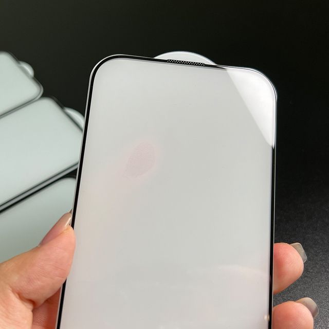Premium 9H 2.5D Silk Print Glass Full Cover Tempered Glass Screen Protector Film with Dust Screen for Iphone 16 15 14 13 Promax