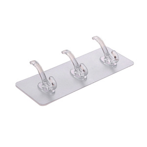 Crochets adhésifs transparents, lot de 6, fixation murale robuste sans perçage pour rangement de serviettes de salle de bain et de cuisine - Product Image 3