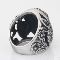Bague Vintage Plaqué Argent avec Statue de Bouddha en Acier Inoxydable pour Homme, Bijou de Prière Sacré et Stylé