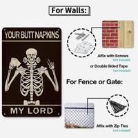 Juego de Letreros Metálicos Vintage Divertidos con Diseño de Esqueleto para Baño, Decoración Retro para Pared de Casa, Baño o Bar