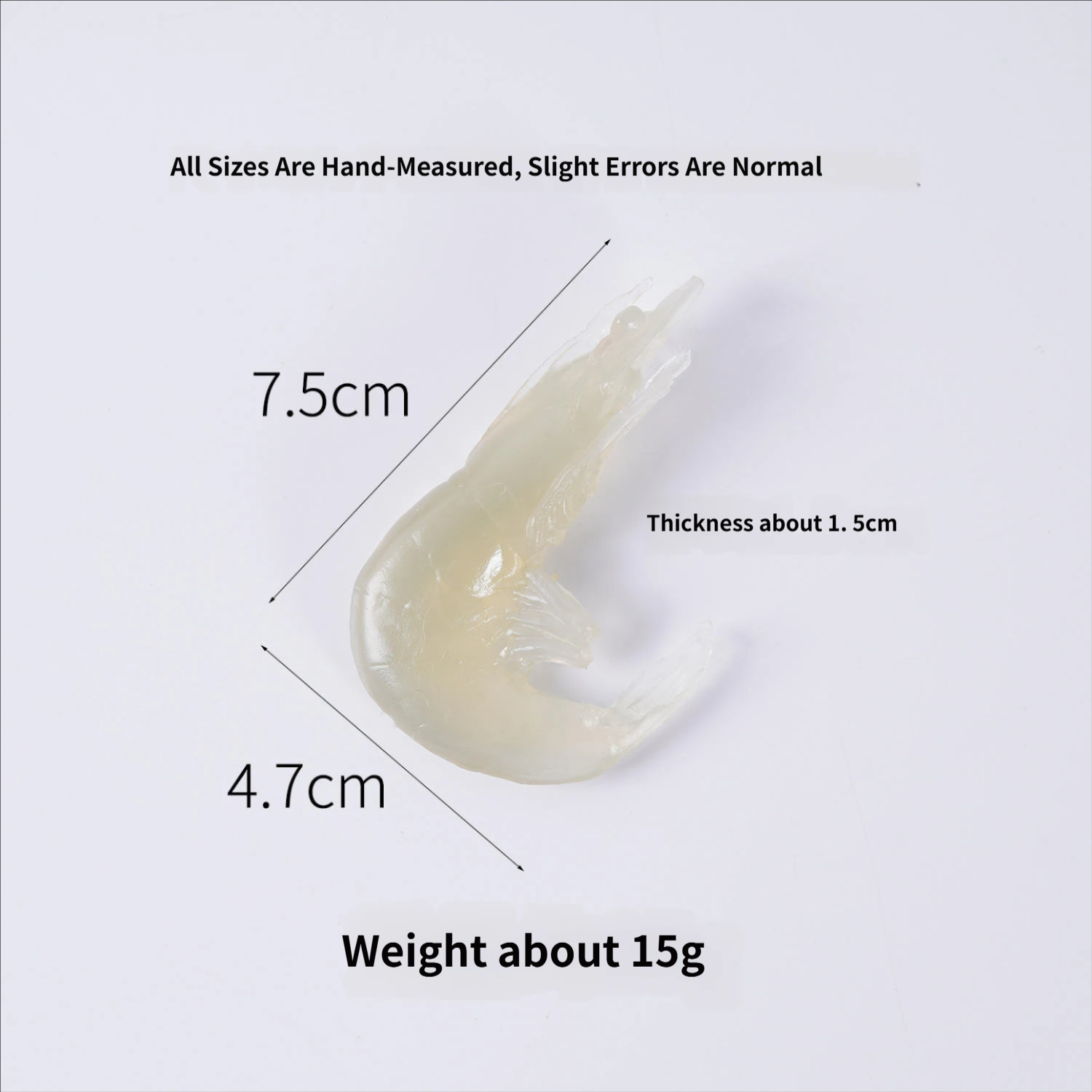 Transparent curved shrimp-eyes not marked-no clasp