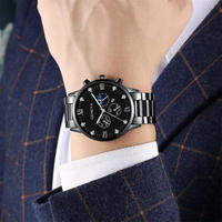 Reloj de Pulsera de Acero para Hombre, Diseño Moderno y Casual, con Brazalete de Timón de Barco, Reloj de Cuarzo, Set de Regalo de Joyería para Hombre
