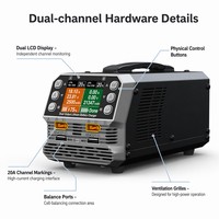 Chargeur-déchargeur double canal SKYRC PC1080neo 1080W, 20A par canal, 6-14S, bus CAN pour batterie de drone industriel et agricole