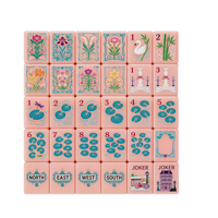 En stock – Tuiles de Mahjong de luxe en acrylique gravé, bleu paon, 1,24 x 0,90 x 0,63 pouces, lot de 160, thème été américain, vente en gros