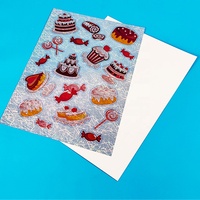 Nouvel arrivage d'étiquette de bande de sécurité Yi A4 Fan découpée en papier transparent feuille d'autocollant d'hologramme feuille de logo autocollants holographiques personnalisés