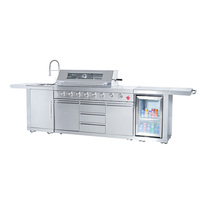 Gril à gaz de style moderne pour les fêtes en plein air Offre Spéciale la cuisine avec réfrigérateur et armoire pour la cuisson au barbecue