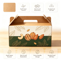 Boîte cadeau personnalisée en papier avec poignée pour emballage de fruits secs et noix
