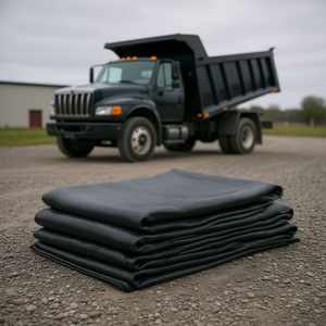 Telo in Rete Rinforzato Nero Rivestito in PVC 7.5 x 18 Piedi con Doppia Tasca e Occhielli in Ottone, Accessorio per il Controllo del Carico per Camion Ribaltabile - Product Image 2