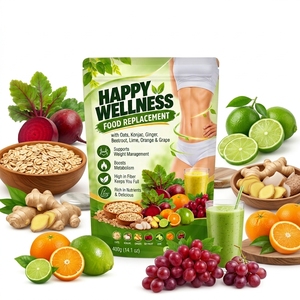Poudre de remplacement de repas d'avoine de Konjac 400g, riche en fibres, saveur betterave et fruits, vente en gros directe usine - Product Image 1