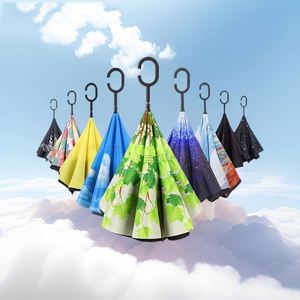 Woqing Large Classic Double-Layer <b>Outdoor</b> Waterproof Windproof Manual Straight <b>Umbrella</b> 190T Nylon Fabric Glass Fiber Ribs 8 - Product Image 3