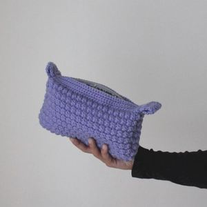 Winter Eco-Friendly Bubble Cosmetic Bag Handmade Crochet Clutch Custom Ladies Zip Travel Organizer Bags Portable Cotton <b>Storage</b> - Product Image 6