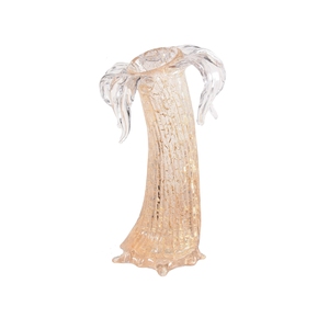 Vaso Moderno Soffiato a Mano in <span class=keywords><strong>Vetro</strong></span> Oro Champagne con Nervature Scultoree, Centrotavola Floreale per Villa, Galleria, Arredamento di Lusso - Product Image 2