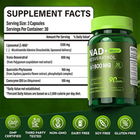 Capsules de Nicotinamide Riboside NAD Haute Pureté, Quercétine Phytosome, Vitamines Liposomales pour l'Énergie et le Soutien Immunitaire, 90 Gélules Molles