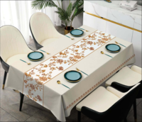 Nappe de table blanche en PVC style chemin de table, imperméable et résistante à l'huile, résistante à la chaleur, pour la décoration de la maison, les mariages et les hôtels