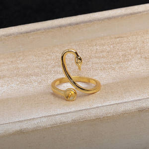 Women's Pure Silver Swan <b>Ring</b> Romantic Korean Version Adjustable Fashionable 18K Plating Simple Opening <b>Plain</b> 17077 Wenchi China - Product Image 4