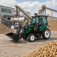 Tracteur robuste 4x4 de 100 CV avec moteur et pompe pour l'agriculture professionnelle, cabine climatisée, système hydraulique puissant, levage haute performance