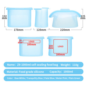 ถุงเก็บอาหารซิลิโคน 1000ML ถุงซีลตู้เย็นปลอดเชื้อสำหรับไมโครเวฟสำหรับผลไม้และผัก - Product Image 4