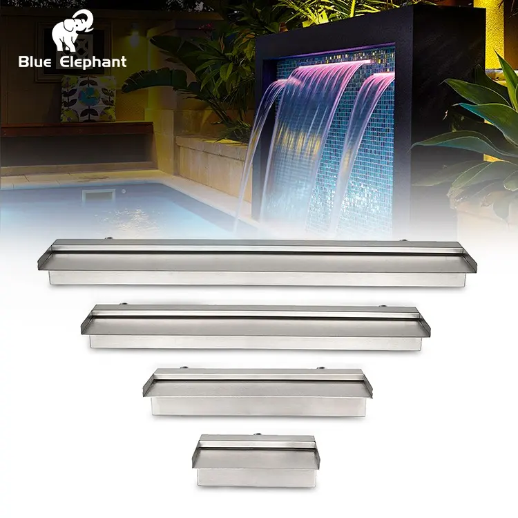 Fonte de água para decoração dc 12v, luz decorativa para parede em cascata para jardim e piscina